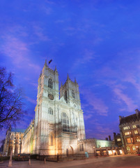 Westminster Abbey at Dusk london england