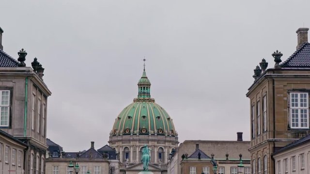 Tslow Motion Tilt Down Shot of Frederik's Church in Copenhagen