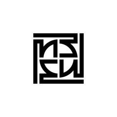 initial N with square logo design concept