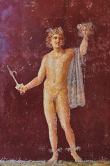 Perseus fresco with the head of Medusa in a Domus of Pompeii