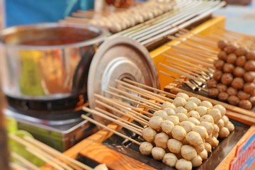 Grilled meatballs at street food