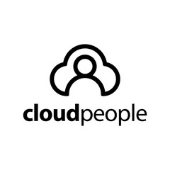 cloud people logo design concept