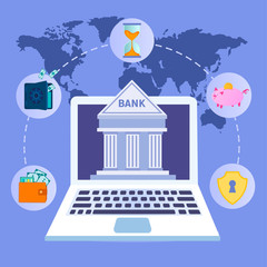 Vector illustration of the concept of Internet banking.