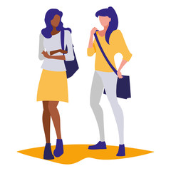 young girls students modeling