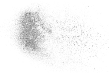 Black Grainy Texture Isolated On White Background. Dust Overlay. Dark Noise Granules. Digitally Generated Image. Vector Design Elements, Illustration, Eps 10.
