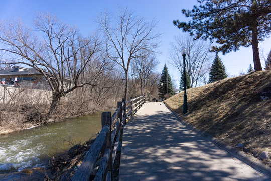 Footpath by Paint Creek in Rochester, Michigan