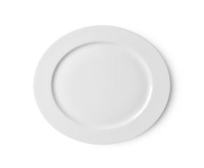 white plate on white background