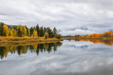 Autumn Reflection Landscape in the Tetons