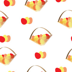 seamless pattern with Easter eggs vector - basket full of eggs - seasonal Easter theme