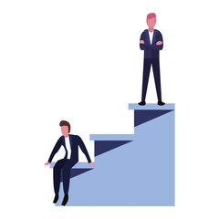 Fototapeta premium businessmen team top stairs