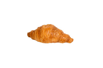 One cheese croissant isolated on white background, no shadow