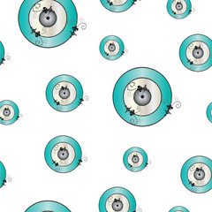 seamless pattern with turquoise evil eye vector