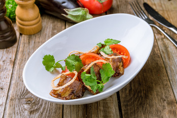 fried eggplant in sweet sour sauce