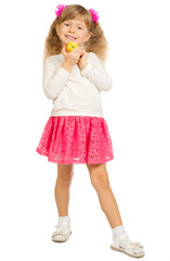 Little funny girl isolated