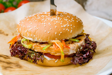 Burger with fish