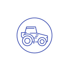 Tractor, agrimotor vector line icon