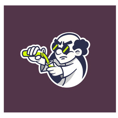 Crazy professor mascot