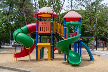 Fototapeta na wymiar colorful playground in the park