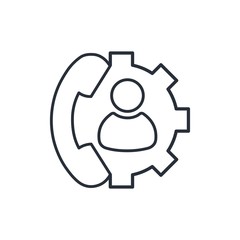 Personal service, assistant, consultation. Vector linear icon.