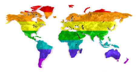 Fototapeta na wymiar Roughly outlined world map - XXX