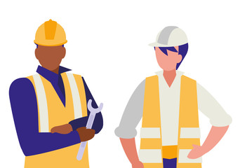 couple of men builders working