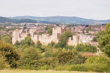 Fototapeta na wymiar Ludlow castle in Shropshire, England, in the summertime.