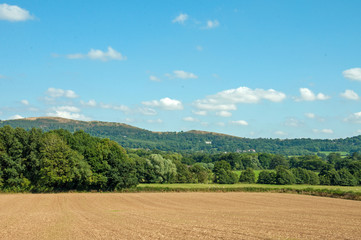 Summertime landscape new the Malvern hills of England.