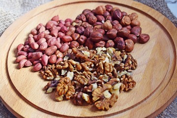 Mixture of different nuts.Healthy food.