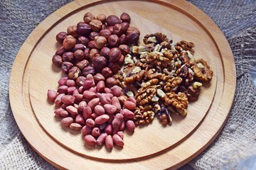 Mixture of different nuts.Healthy food.