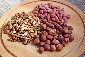 Mixture of different nuts.Healthy food.