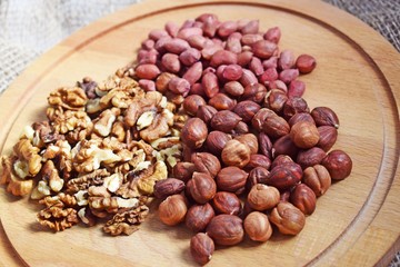 Mixture of different nuts.Healthy food.