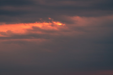 View of Sky with a lot of clouds ,beautiful color of fire