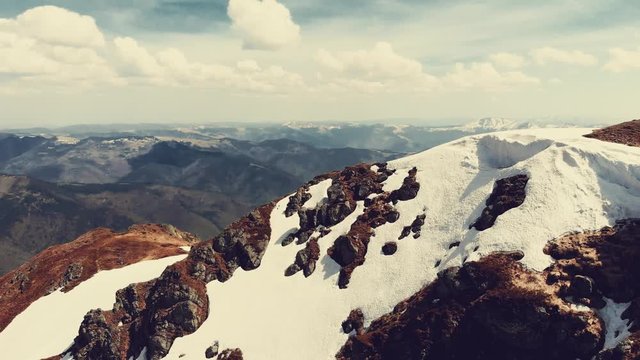 Panoramic view of mountain slopes
