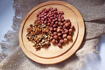 Mixture of different nuts.Healthy food.