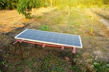 Drip irrigation system for agriculture from solar energy with Solar panels (solar cell). Beginner...