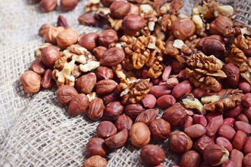 Mixture of different nuts.Healthy food.