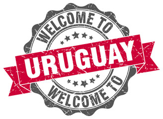 Obraz premium Uruguay round ribbon seal