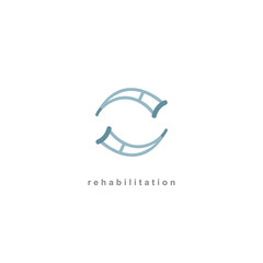 Rehabilitation logo. Rehabilitation course in the clinic is a symbol of a medical institution. Logo health after injury