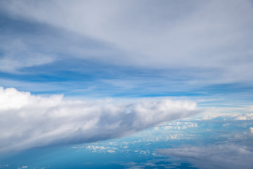 cloud above sky, trangle shape cloud on sky.