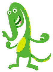 green fantasy cartoon monster character