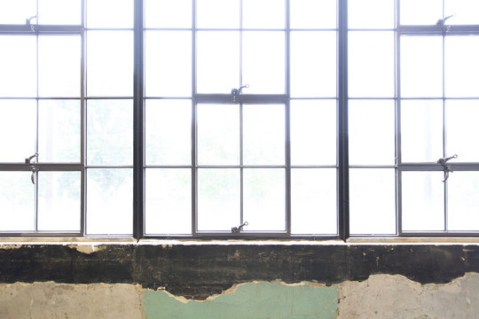 window in historic industrial building