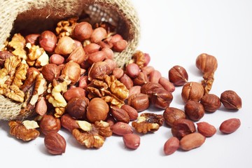 Mixture of different nuts.Healthy food.