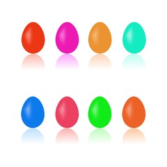 Easter eggs collection to holiday. Modern stylish abstract signs for paschal greeting. Symbol love, life, spring. Colorful template for prints, banner, card, label. Design element Vector illustration.