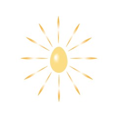 Easter gold eggs. Holiday background. Modern stylish abstract background for greeting. Symbol love, life, spring. Color template for prints, banner, card, label. Design element. Vector illustration.
