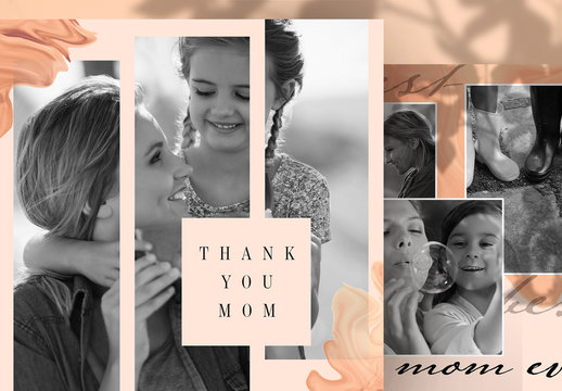 Mother's Day Social Media Post Layouts with Photo Placeholders