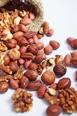 Mixture of different nuts.Healthy food.
