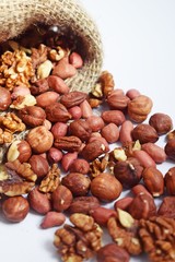 Mixture of different nuts.Healthy food.