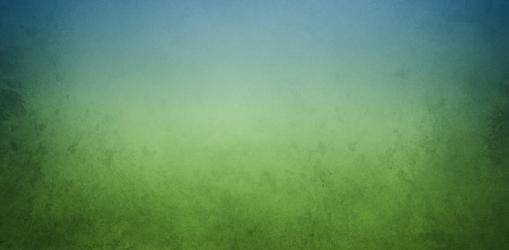 Gradient blue green background with grunge texture in abstract summer or spring landscape design