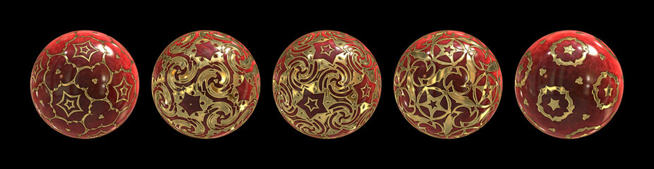 red golden decorated balls