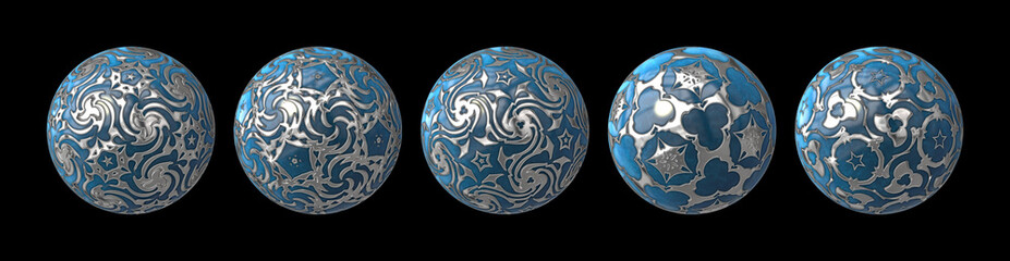 blue silver decorated balls